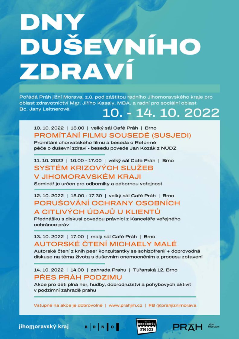 Říjnové Dny duševního zdraví přinesou letos promítání chorvatského dokumentu i autorské čtení